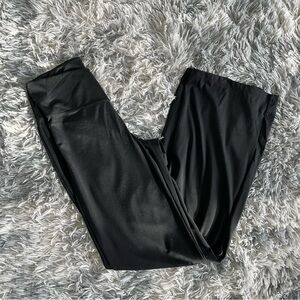 Cross Waisted Black Flare Brushed Active Leggings for Yoga and Gym‎ - Size M